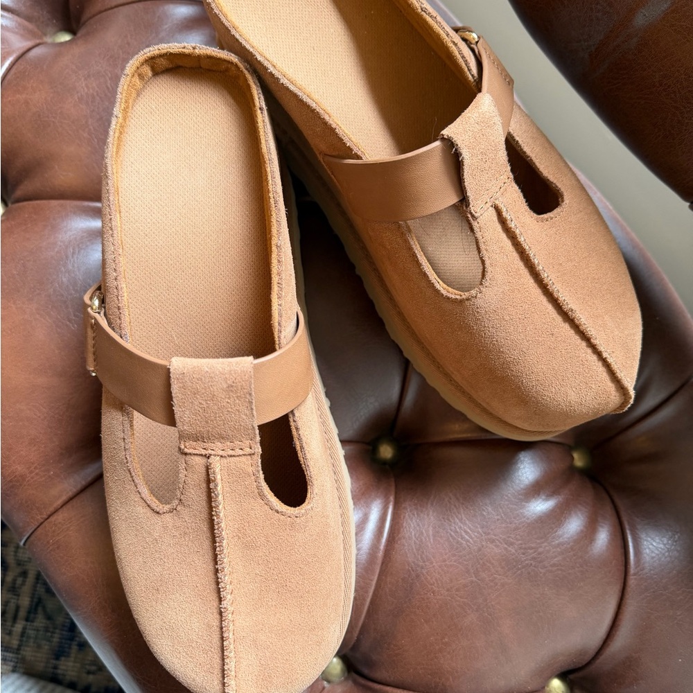 UGG Tan Suede Women's Platform Shoes - Picture 3 of 5